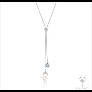 Swarovski Crystals Pull Tie White Rhodium plated